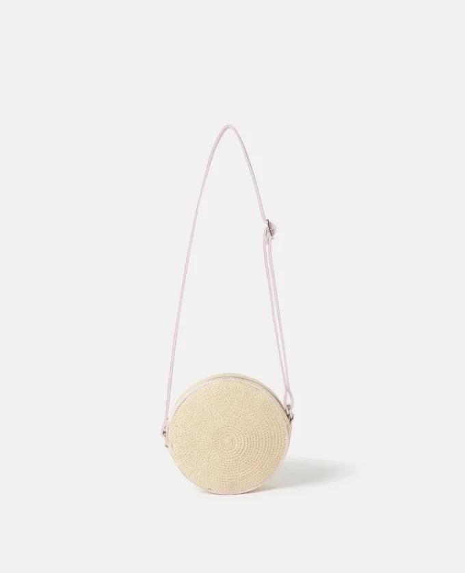 Flower Embroidered Straw Crossbody Bag Flower Embroidered Straw Crossbody Bag