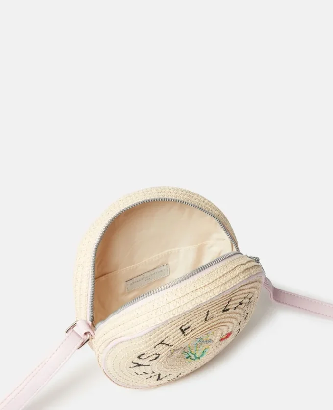 Flower Embroidered Straw Crossbody Bag Flower Embroidered Straw Crossbody Bag
