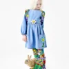 Flower Graphic Buckle Long-Sleeve Dress Flower Graphic Buckle Long-Sleeve Dress