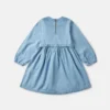 Flower Graphic Buckle Long-Sleeve Dress Flower Graphic Buckle Long-Sleeve Dress