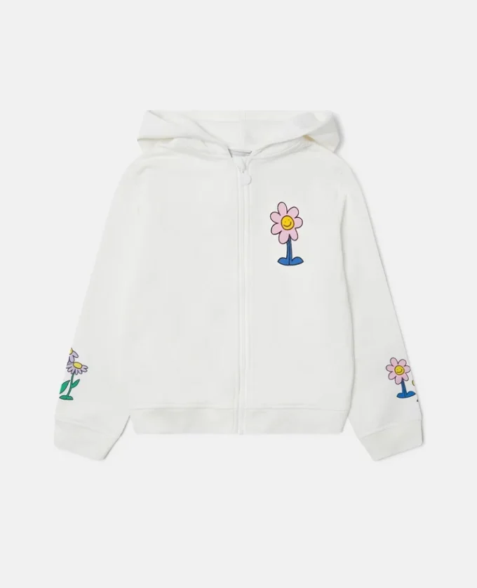Flower Graphic Zipper-Up Hoodie Flower Graphic Zipper-Up Hoodie