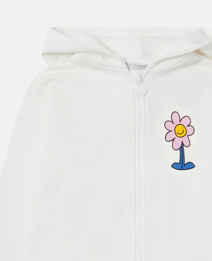 Flower Graphic Zipper-Up Hoodie Flower Graphic Zipper-Up Hoodie