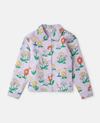 Flower Print Collared Jacket Flower Print Collared Jacket