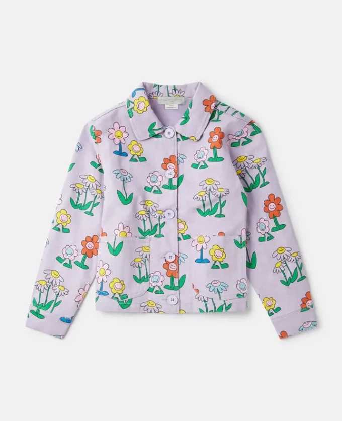 Flower Print Collared Jacket Flower Print Collared Jacket