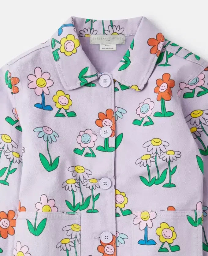 Flower Print Collared Jacket Flower Print Collared Jacket