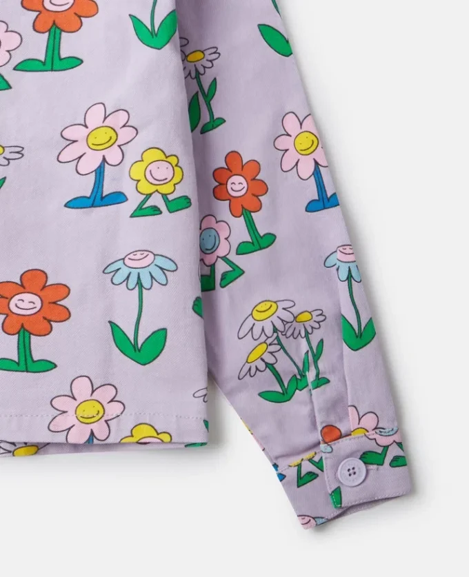 Flower Print Collared Jacket Flower Print Collared Jacket
