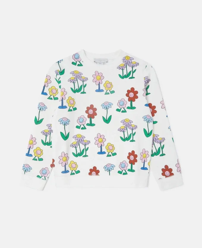 Flower Print Crewneck Sweatshirt Flower Print Crewneck Sweatshirt