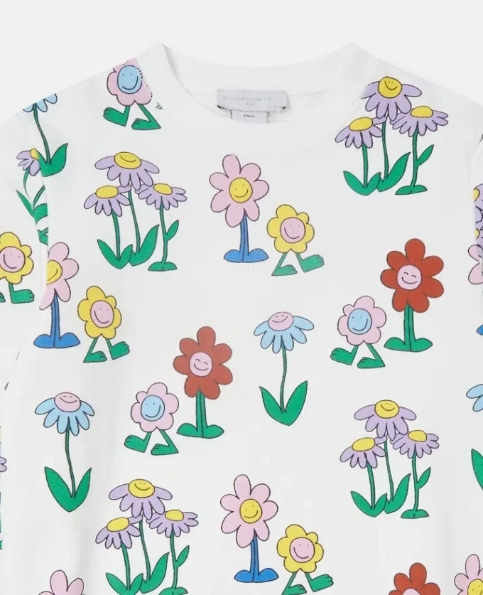 Flower Print Crewneck Sweatshirt Flower Print Crewneck Sweatshirt