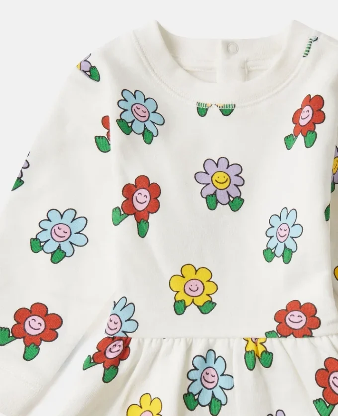 Flower Print Long-Sleeve Dress Flower Print Long-Sleeve Dress