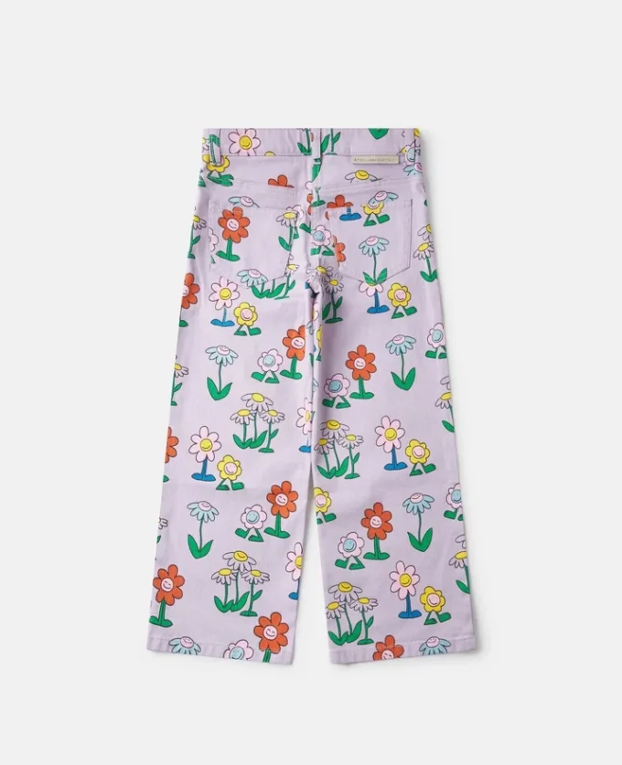Flower Print Straight-Leg Denim Jeans Flower Print Straight-Leg Denim Jeans