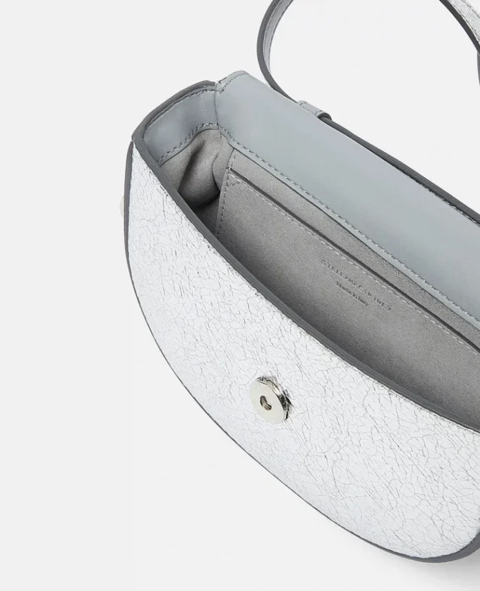Frayme Crackled Silver Shoulder Bag Frayme Crackled Silver Shoulder Bag