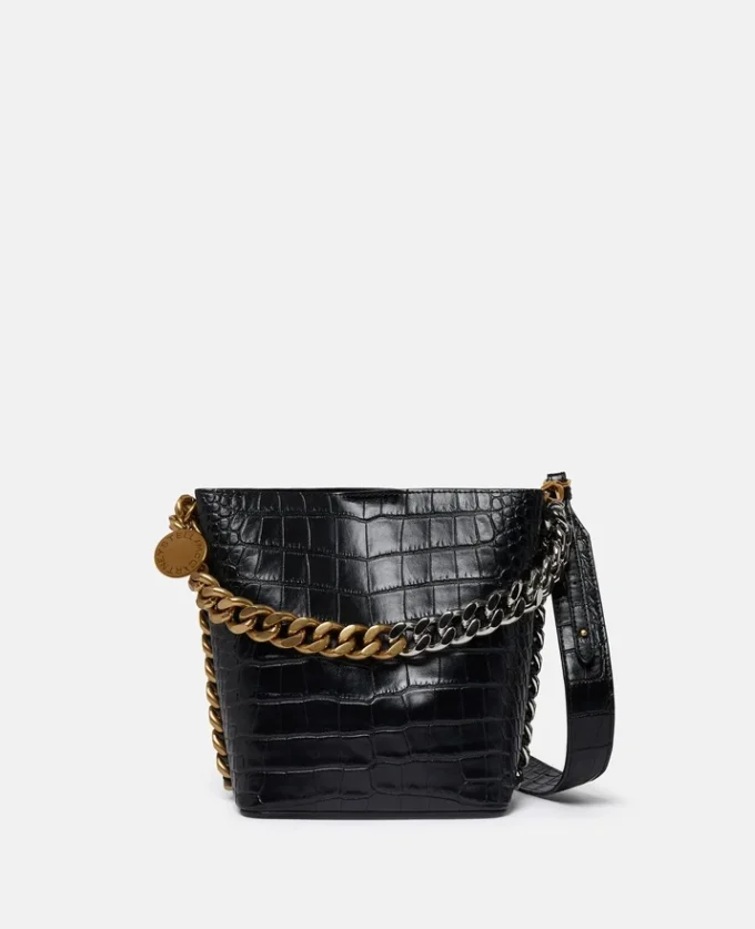 Frayme Croc-Effect Embossed Bucket Bag Frayme Croc-Effect Embossed Bucket Bag