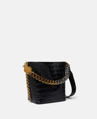 Frayme Croc-Effect Embossed Bucket Bag