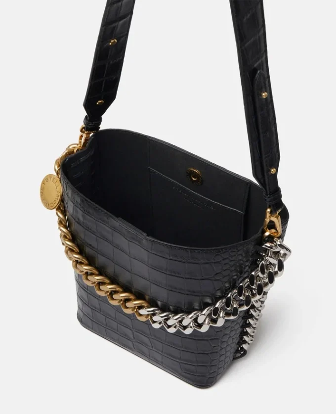 Frayme Croc-Effect Embossed Bucket Bag Frayme Croc-Effect Embossed Bucket Bag