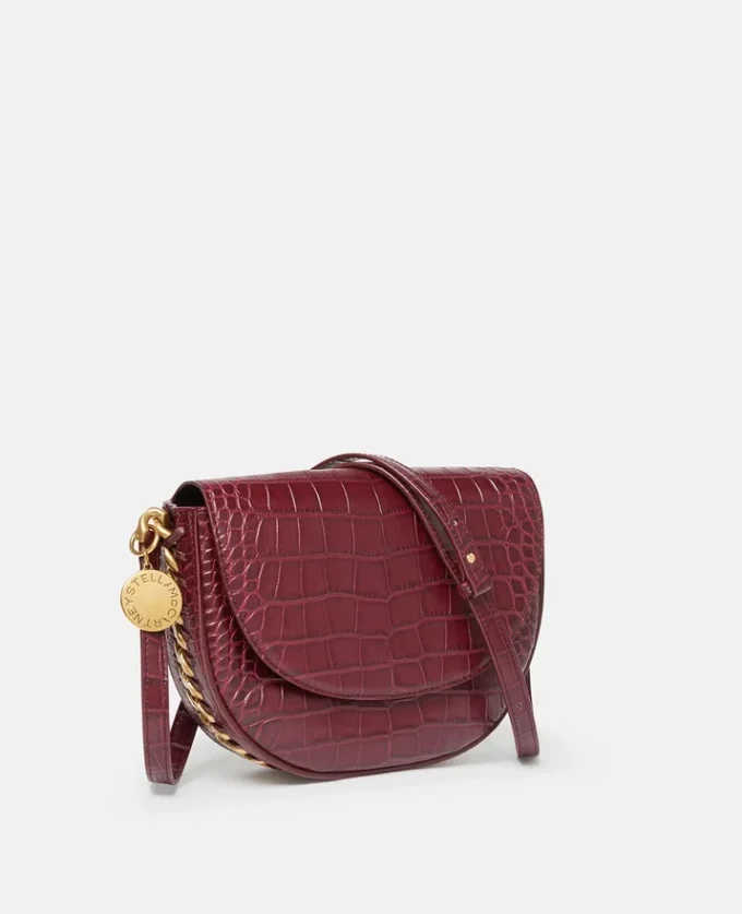 Frayme Croc-Effect Embossed Medium Flap Shoulder Bag Frayme Croc-Effect Embossed Medium Flap Shoulder Bag