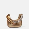 Frayme Metallic Zipped Mini Hobo Bag Frayme Metallic Zipped Mini Hobo Bag