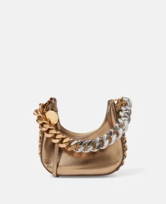Frayme Metallic Zipped Mini Hobo Bag