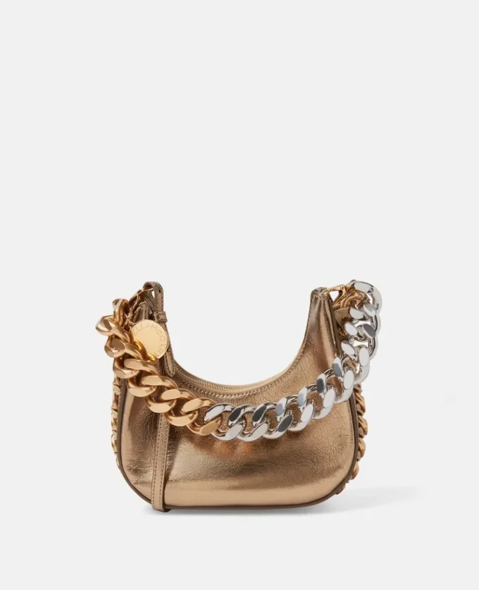 Frayme Metallic Zipped Mini Hobo Bag Frayme Metallic Zipped Mini Hobo Bag