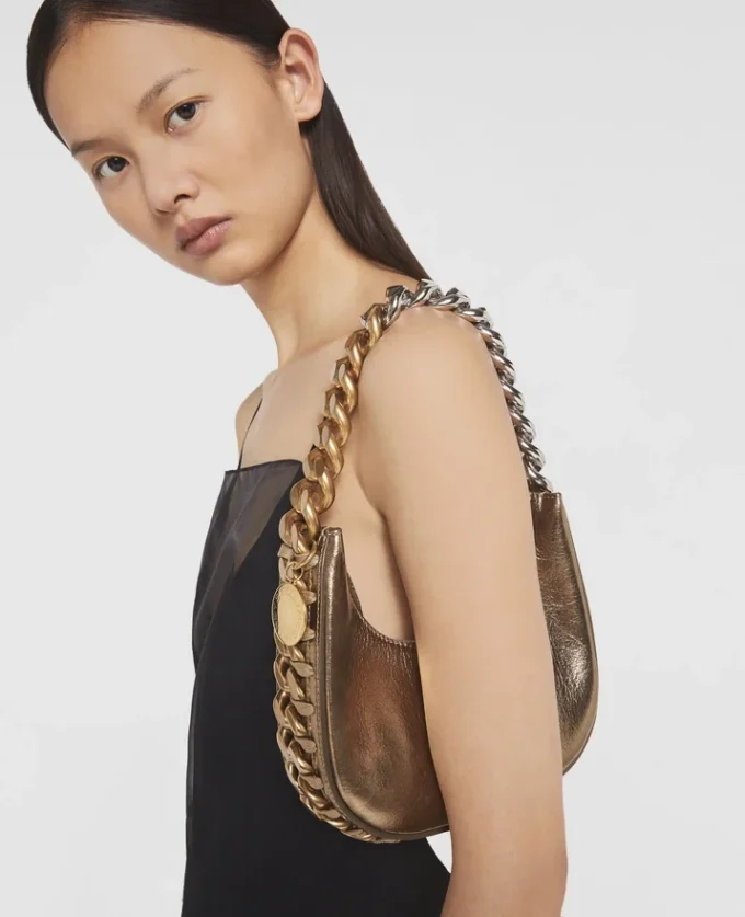Frayme Metallic Zipped Mini Hobo Bag Frayme Metallic Zipped Mini Hobo Bag