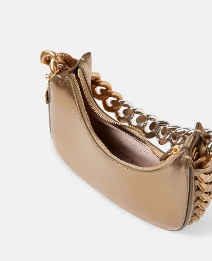 Frayme Metallic Zipped Mini Hobo Bag Frayme Metallic Zipped Mini Hobo Bag
