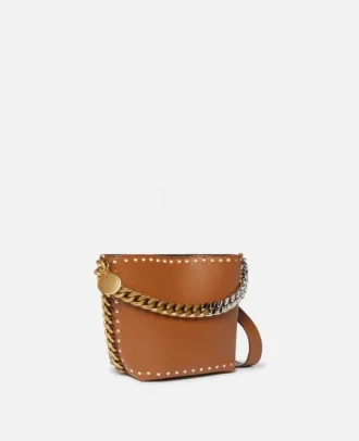 Frayme Studded Grainy Alter Mat Bucket Bag