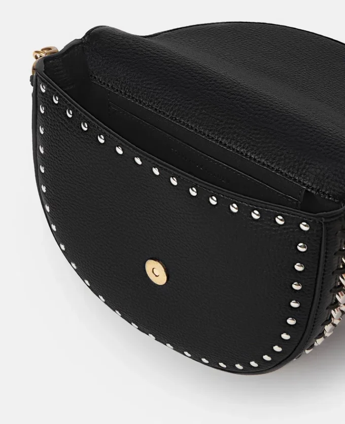 Frayme Studded Grainy Alter Mat Medium Flap Shoulder Bag Frayme Studded Grainy Alter Mat Medium Flap Shoulder Bag