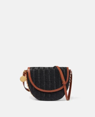 Frayme Woven Raffia Medium Flap Shoulder Bag
