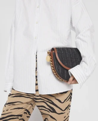 Frayme Woven Raffia Medium Flap Shoulder Bag