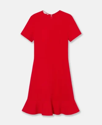 Frilled Short Sleeve Midi Dress