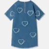 Fringed-Heart Patch Stretch-Denim Dress Fringed-Heart Patch Stretch-Denim Dress