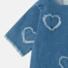 Fringed-Heart Patch Stretch-Denim Dress Fringed-Heart Patch Stretch-Denim Dress