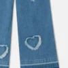 Fringed-Heart Patch Stretch-Denim Jeans Fringed-Heart Patch Stretch-Denim Jeans