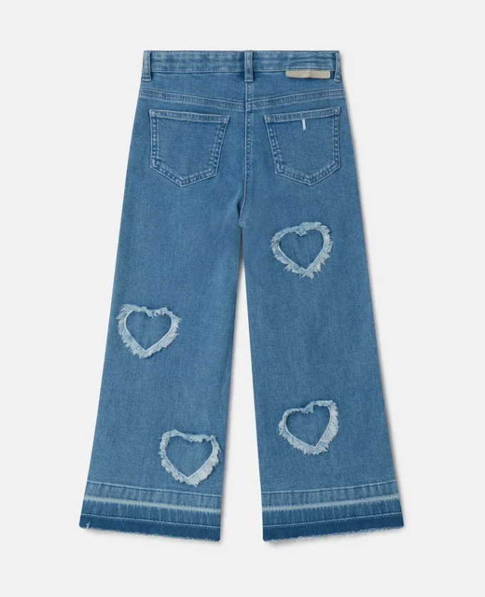 Fringed-Heart Patch Stretch-Denim Jeans Fringed-Heart Patch Stretch-Denim Jeans