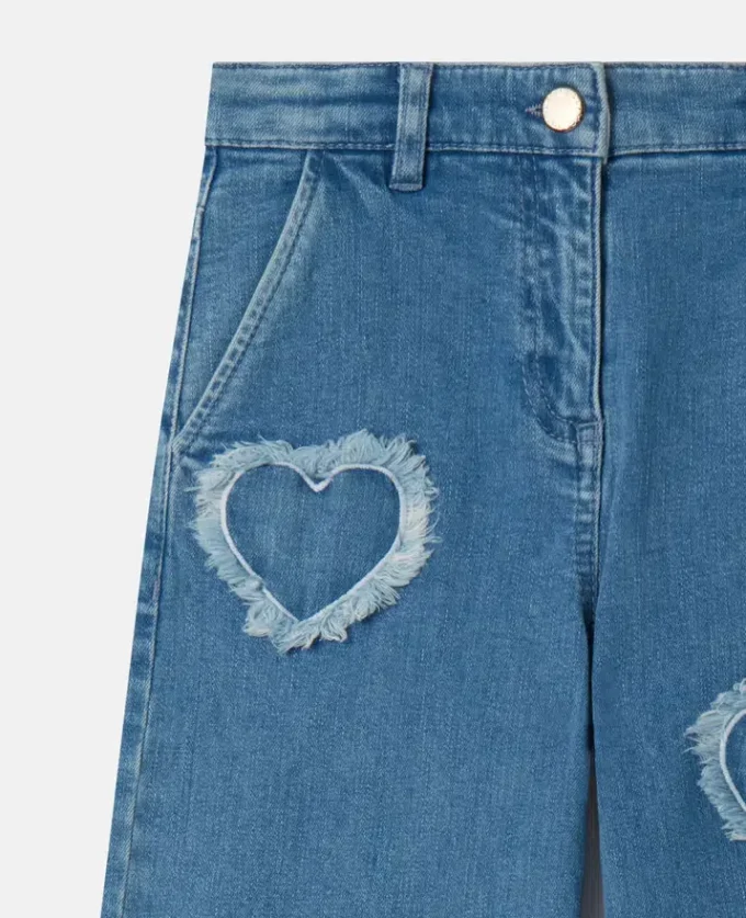 Fringed-Heart Patch Stretch-Denim Jeans Fringed-Heart Patch Stretch-Denim Jeans