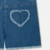 Fringed-Heart Patch Stretch-Denim Shorts Fringed-Heart Patch Stretch-Denim Shorts