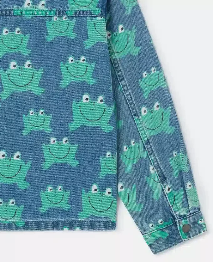 Frog Print Denim Jacket Frog Print Denim Jacket