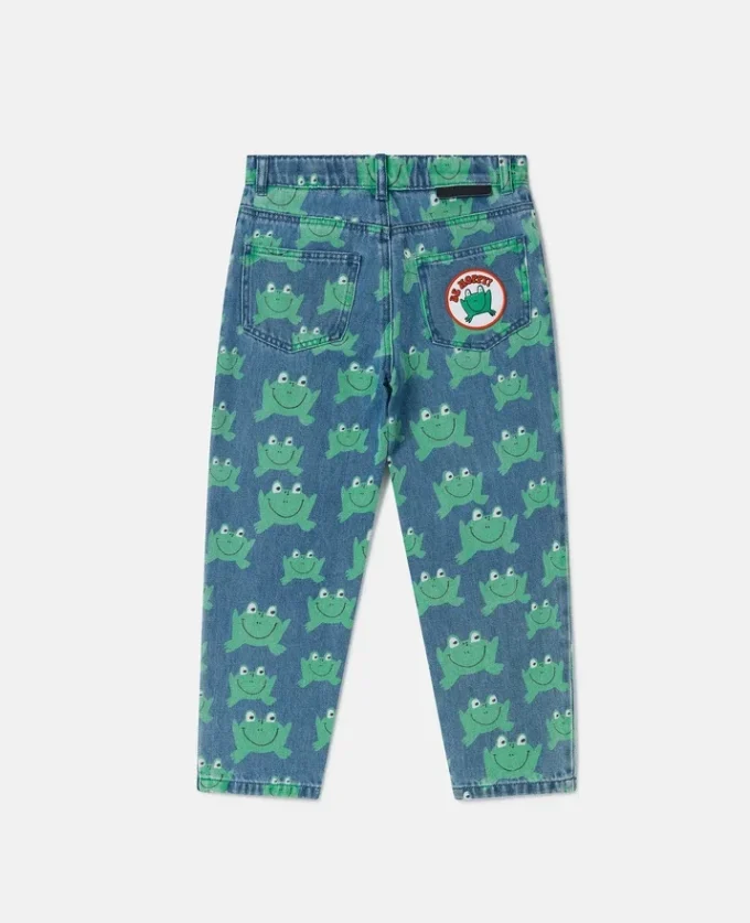 Frog Print Straight-Leg Denim Jeans Frog Print Straight-Leg Denim Jeans