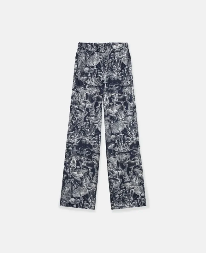Fungi Forest Print Silk Pyjama Trousers Fungi Forest Print Silk Pyjama Trousers