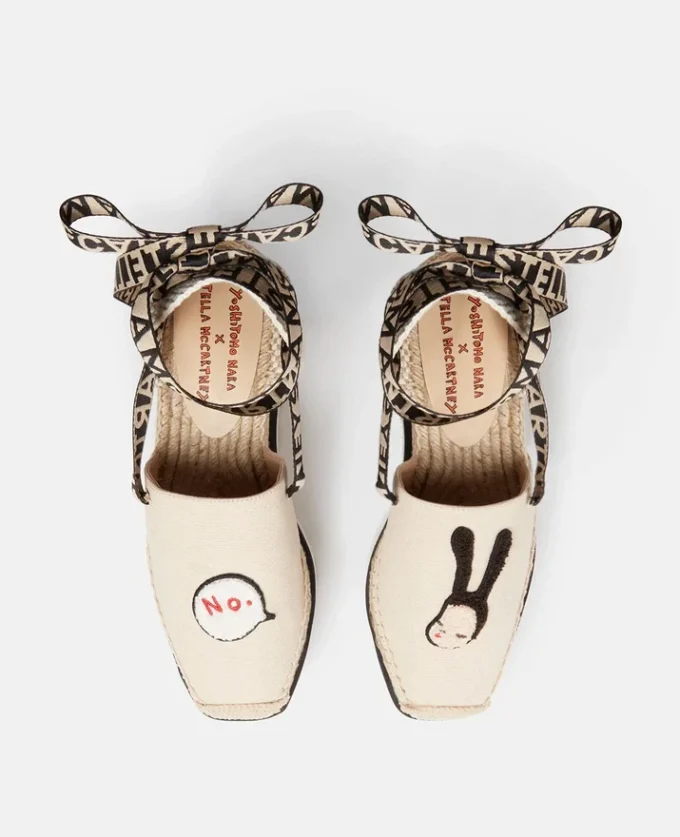 Gaia Little Black Bunny Embroidery Canvas Espadrilles Gaia Little Black Bunny Embroidery Canvas Espadrilles