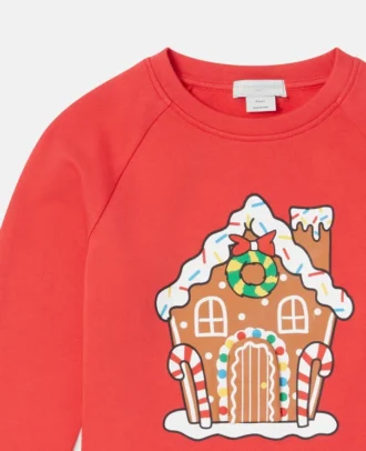 Gingerbread House Motif Sweatshirt