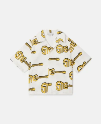 Guitar Print Short-Sleeve Shirt