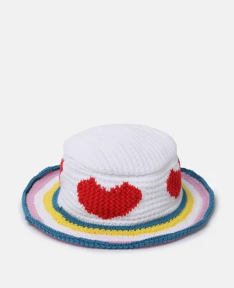 Heart Crocheted Bucket Hat