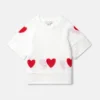 Heart Crocheted Short-Sleeve Top Heart Crocheted Short-Sleeve Top
