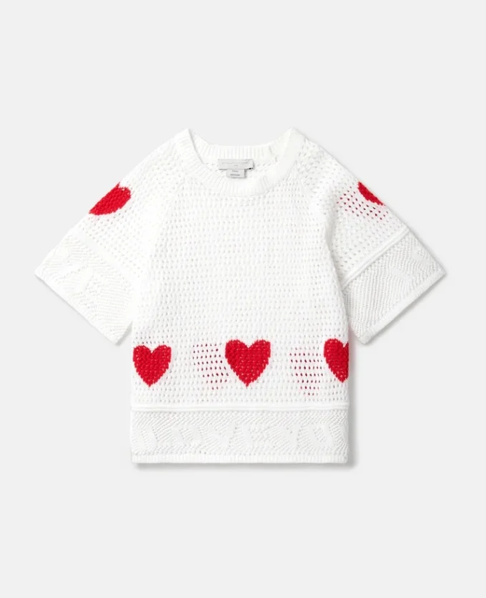 Heart Crocheted Short-Sleeve Top Heart Crocheted Short-Sleeve Top