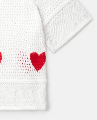 Heart Crocheted Short-Sleeve Top