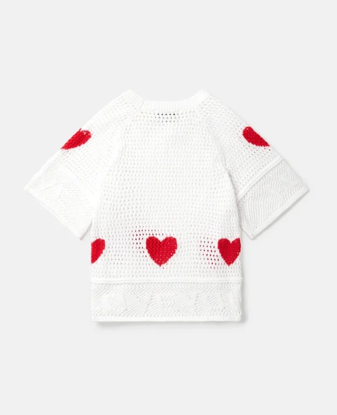 Heart Crocheted Short-Sleeve Top Heart Crocheted Short-Sleeve Top