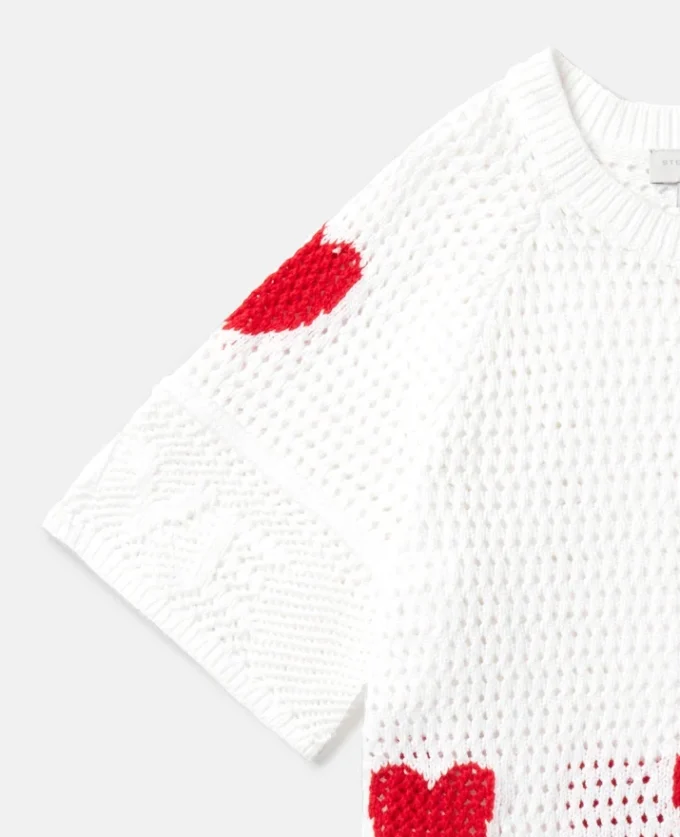 Heart Crocheted Short-Sleeve Top Heart Crocheted Short-Sleeve Top