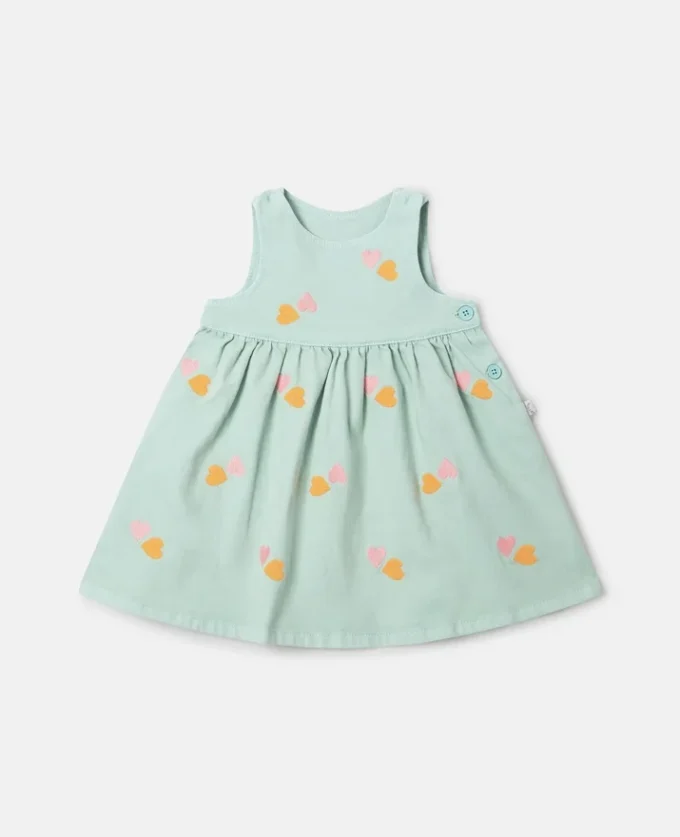Heart-Embroidered Gabardine Dress Heart-Embroidered Gabardine Dress