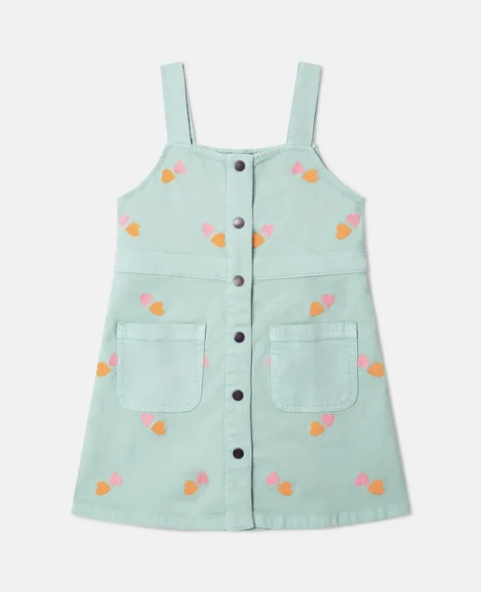 Heart-Embroidered Gabardine Dress Heart-Embroidered Gabardine Dress