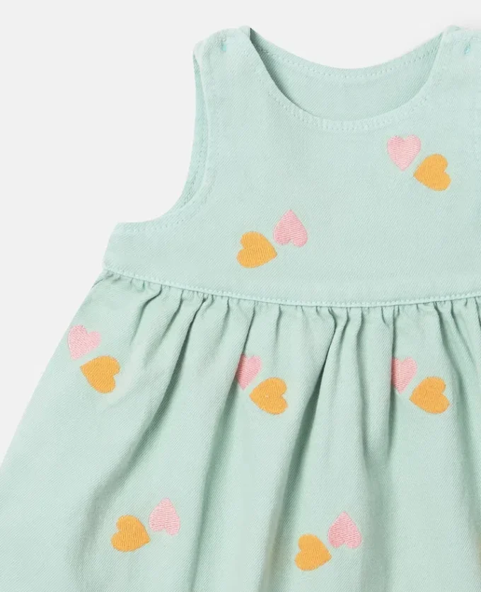 Heart-Embroidered Gabardine Dress Heart-Embroidered Gabardine Dress
